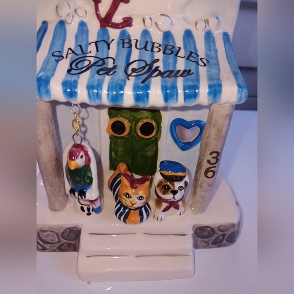 Heather Goldminc Blue Sky Clayworks Salty Bubbles Pet Spaw Tealight Holder - Picture 2 of 7